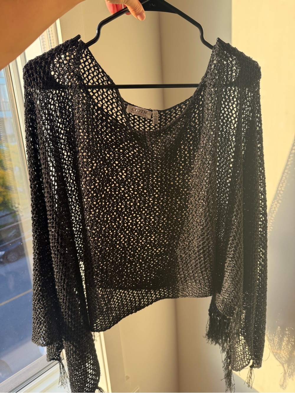 Open-Knit Black Women’s Sweater